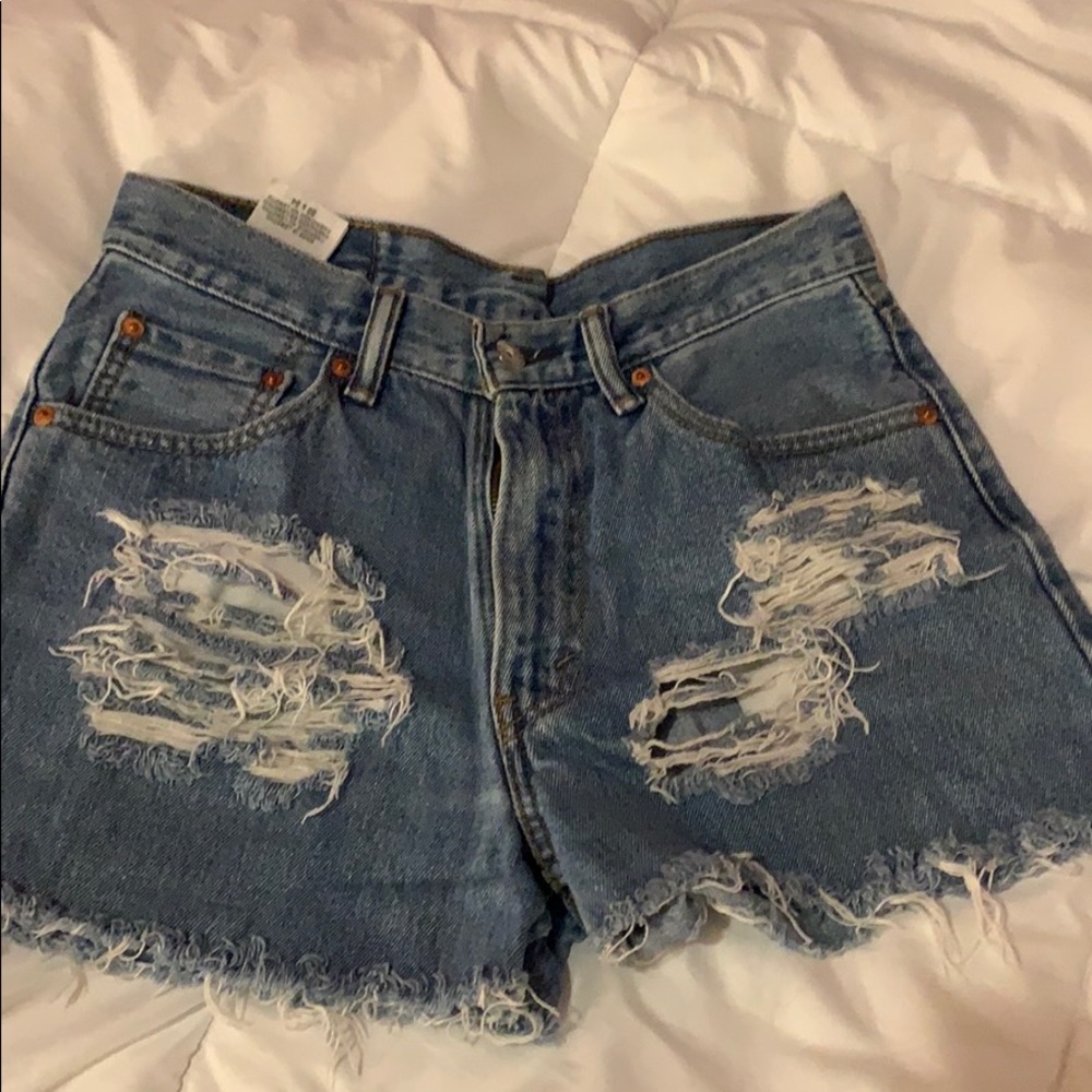 Levi’s shorts jean 550 destroyed cut off blue 30ce
